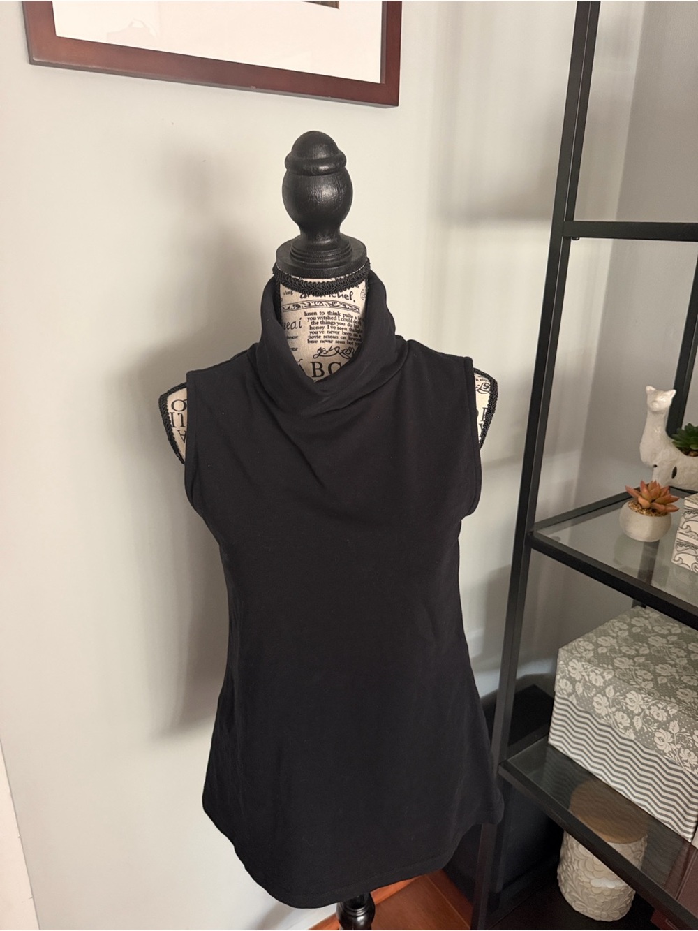 Ruby Ribbon Black Sleeveless Cowl Neck shapewear Tank